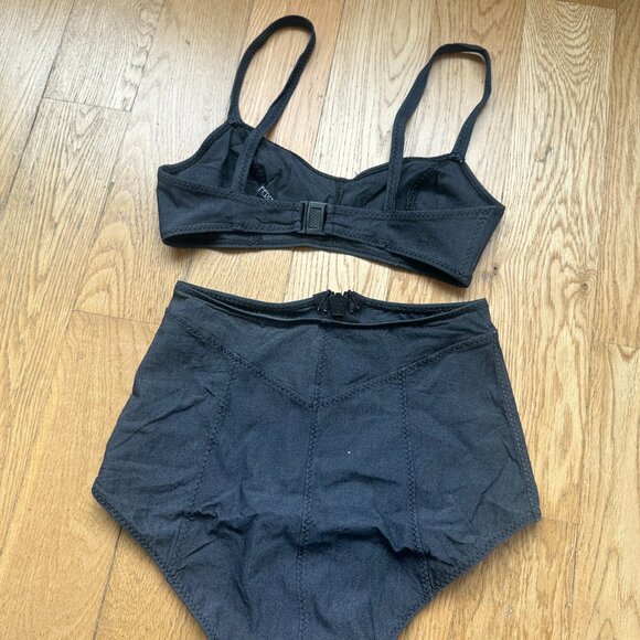 Lisa Marie Fernandez Genevieve High Waist Zipped 2-Piece Bikini Black - Picture 7 of 8